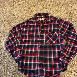 Woolrich Red and Blue Plaid Men's button up Shirt flannel size Med